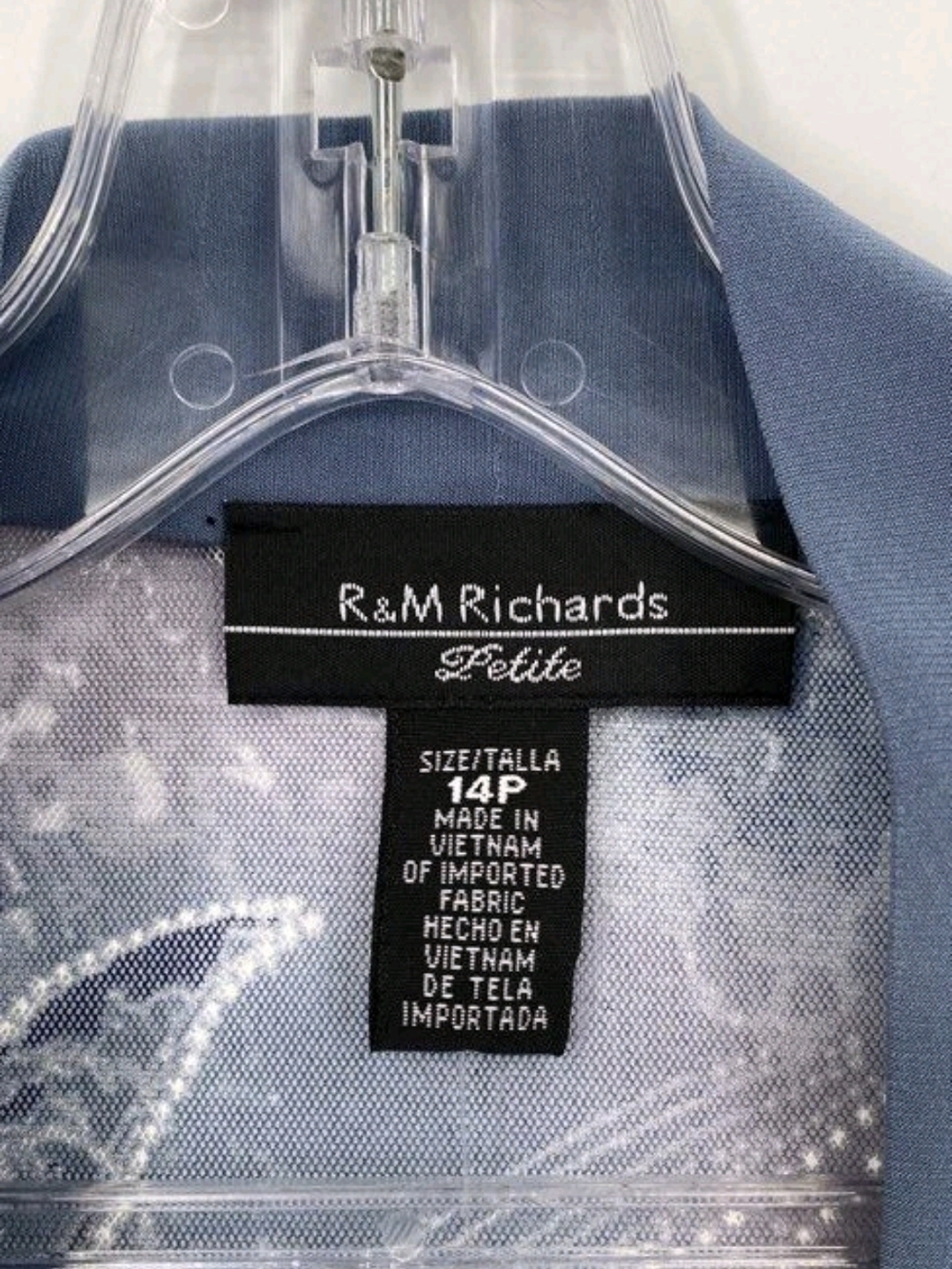 R&M Richards Blue Two-Piece Dress Set w/ Jacket 14- Petite' & Rem Necklace - Picture 12 of 15